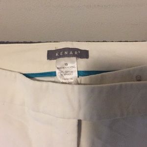 Kenar Cream colored slightly belled velvety pant.
